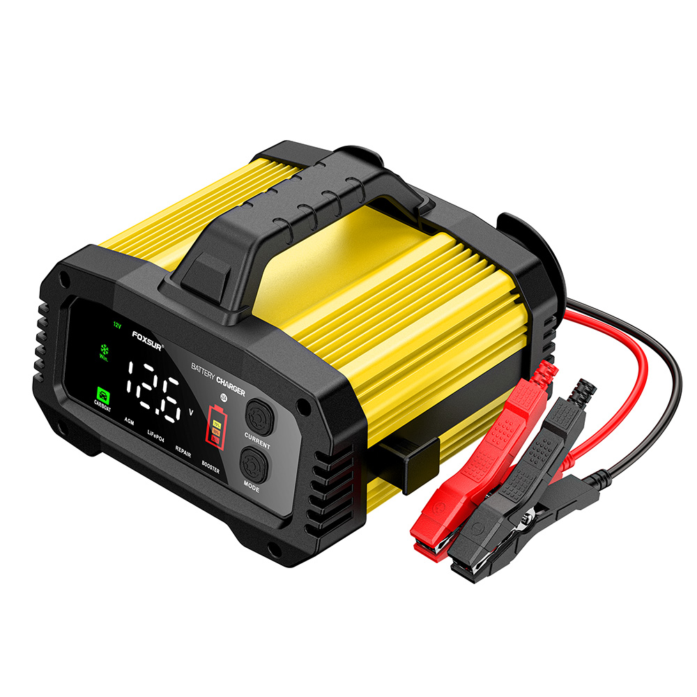 Foxsur 25A 12v 24v car motorcycle truck battery charger