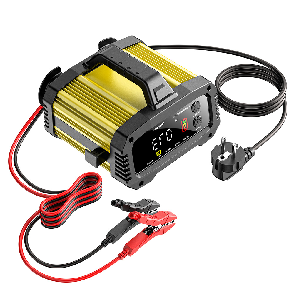 Foxsur 25A 12v 24v car motorcycle truck battery charger