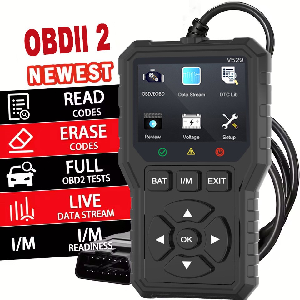 OBD2 Car Engine Fault Code Reader Diagnostic Tool for Scanning and Clearing Error Codes V529